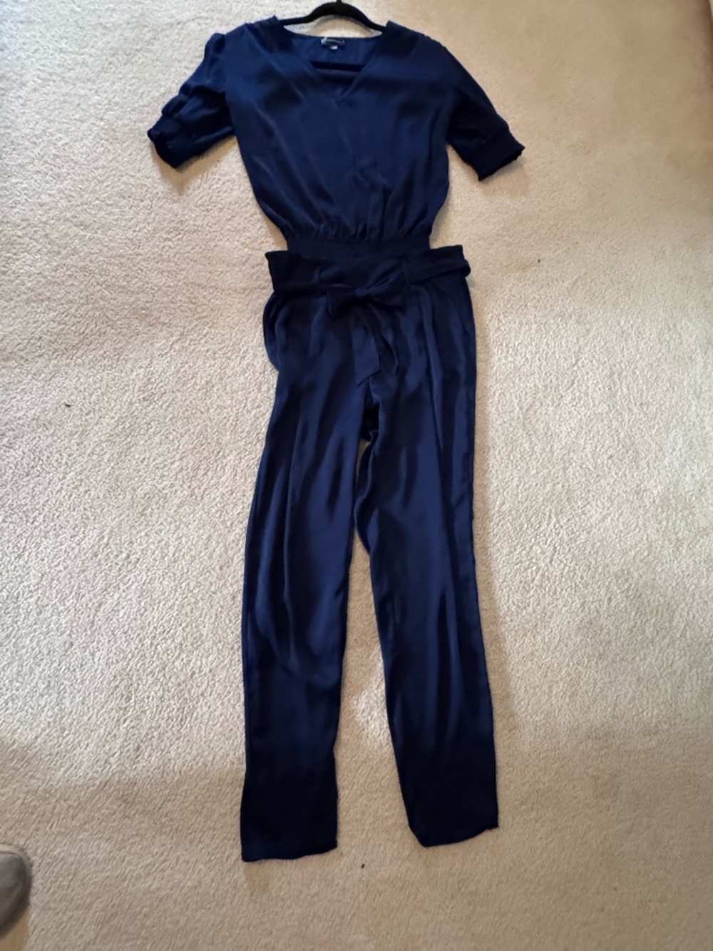 Summersalt Navy Matching Set | XS Top | Size 2 Paperbag Pants